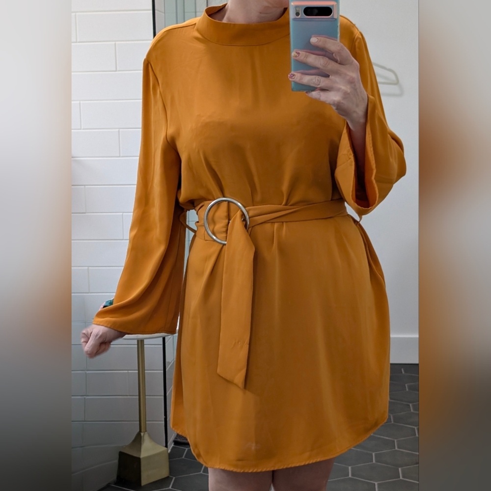 marigold dress with belt